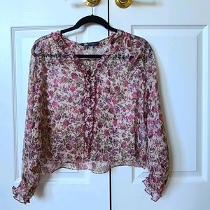 Zara Sheer Floral Blouse